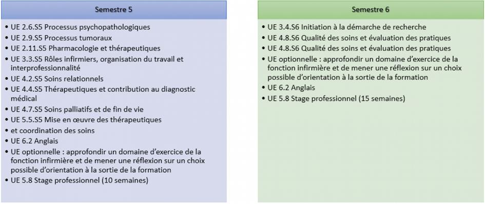 Formation infirmière - Semestre 5 et 6